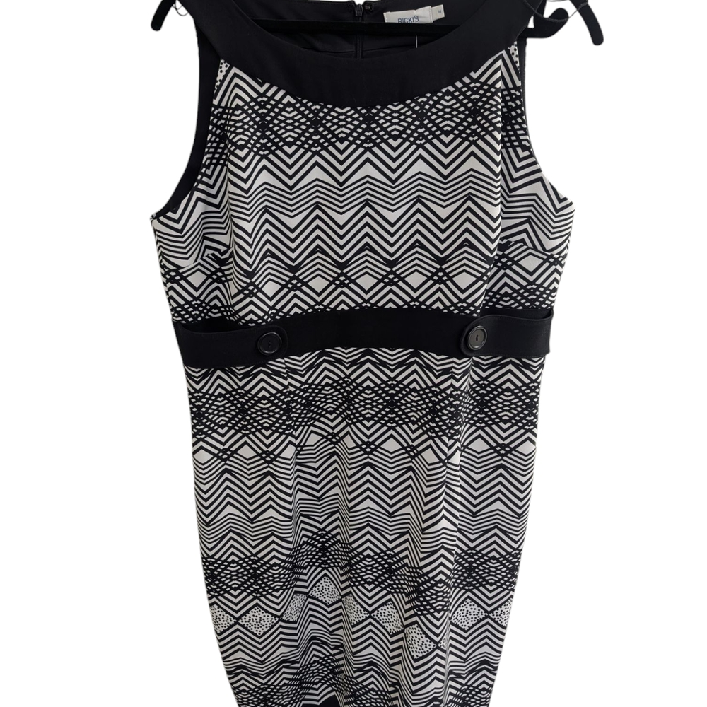 Ricki's Black and White Sheath Midi Dress